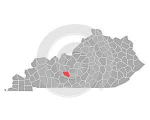 Map of Edmonson in Kentucky