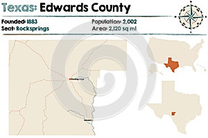 Map of Edwards county in Texas