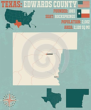 Map of Edwards county in Texas