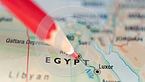 Map of Egypt hot spot