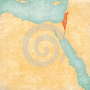 Map of Egypt - Israel with Palestine