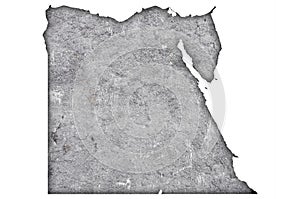Map of Egypt on weathered concrete