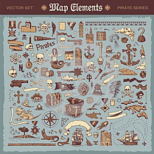 Map elements and pirate items