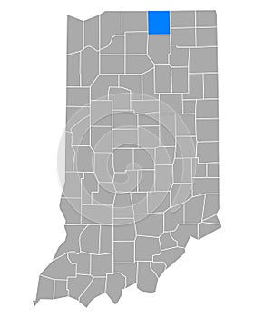 Map of Elkhart in Indiana
