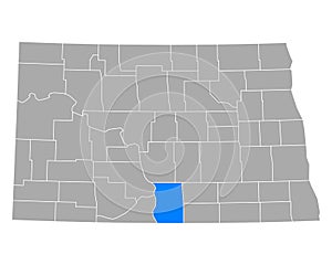 Map of Emmons in North Dakota