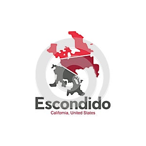 Map Of Escondido California City United States Creative Logo photo