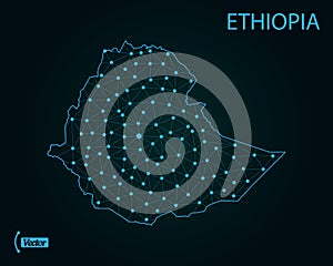 Map of Ethiopia. Vector illustration. World map