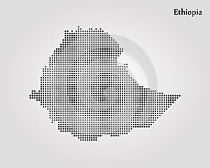 Map of Ethiopia. Vector illustration. World map