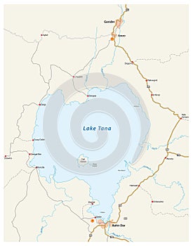 Map of the Ethiopian lake Tana ethiopia