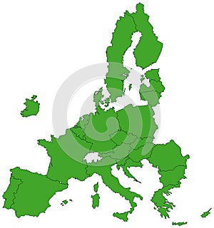 Map of EU in green