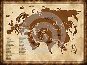 Map of Eurasia photo