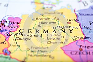 Map of Europe centered on Germany