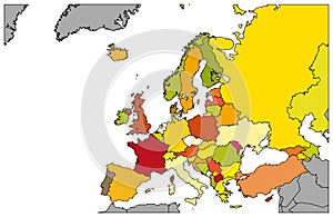 Map of Europe - detailed - Illustration