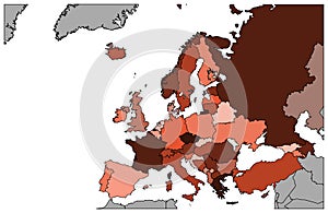 Map of Europe - detailed - Illustration