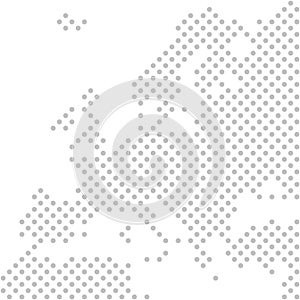 Map of Europe with grey dots