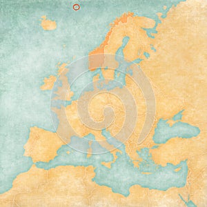 Map of Europe - Jan Mayen with Norway