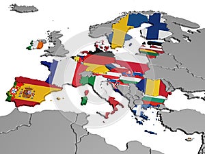 Map of Europe in National Colors