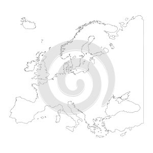Map of Europe outline design isolate on white