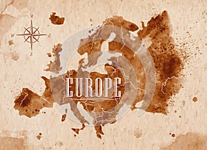 Map Europe retro photo
