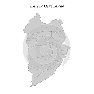 map of Extremo Oeste Baiano is a mesoregion in Bahia with border photo