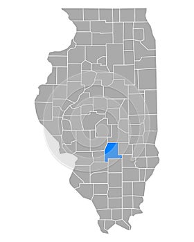 Map of Fayette in Illinois