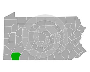 Map of Fayette in Pennsylvania