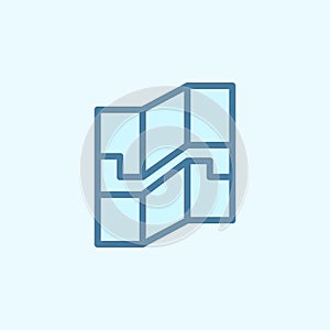 map field outline icon. Element of 2 color simple icon. Thin line icon for website design and development, app development.