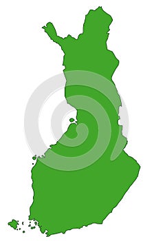 Map of Finland in green