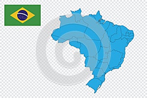 Map and flag of Brazil