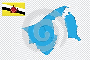 Map and flag of Brunei Darussalam