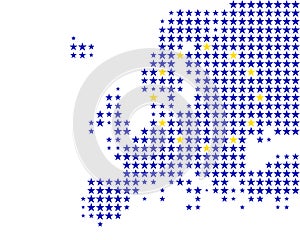 Map and flag of Europe