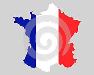 Map and flag of France