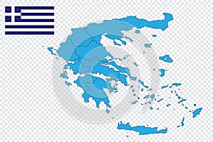 Map and flag of Greece