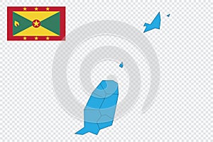 Map and flag of Grenada