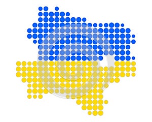 Map and flag of Lower Austria