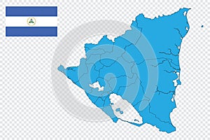 Map and flag of Nicaragua