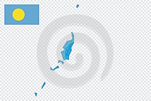 Map and flag of Palau