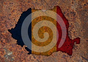 Map and flag of Romania