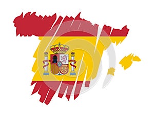 map flag Spain (vector)