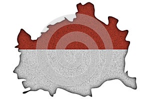 Map and flag of Vienna on felt