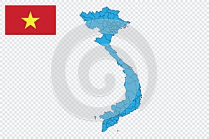 Map and flag of Vietnam