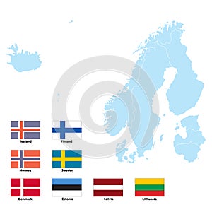 A banderas de norte Europa 
