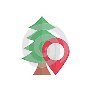 Map flat color icon