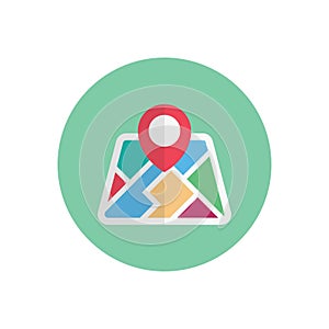 Map flat color icon