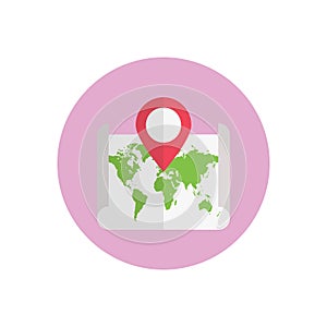 Map flat color icon