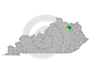 Map of Fleming in Kentucky