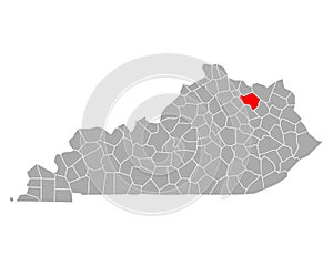 Map of Fleming in Kentucky photo