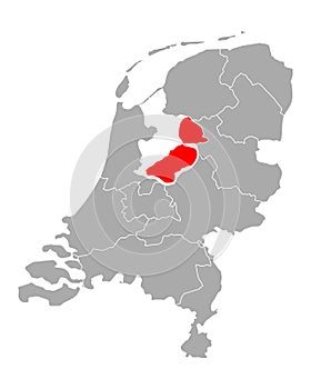 Map of Flevoland in Netherlands