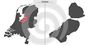 map of Flevoland region of Netherlands