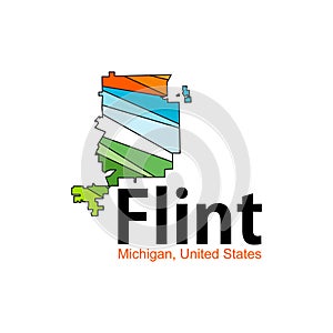 Map Of Flint Michigan United States City Creative Design